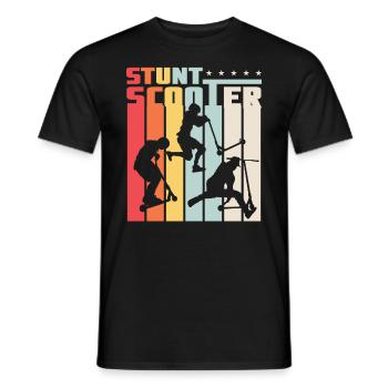 Stunt Scooter Roller Rollerfahrer Retro Style - Männer T-Shirt - Schwarz - Vorne - AI Model Male 178 light (178cm)