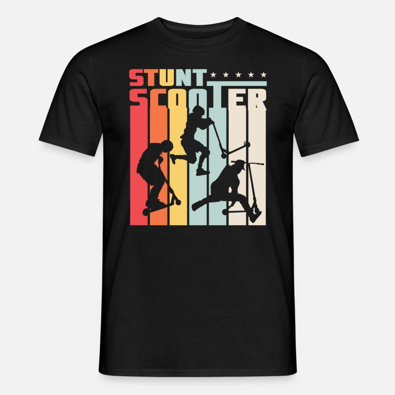 Stunt Scooter Roller Rollerfahrer Retro Style - Männer T-Shirt - Schwarz