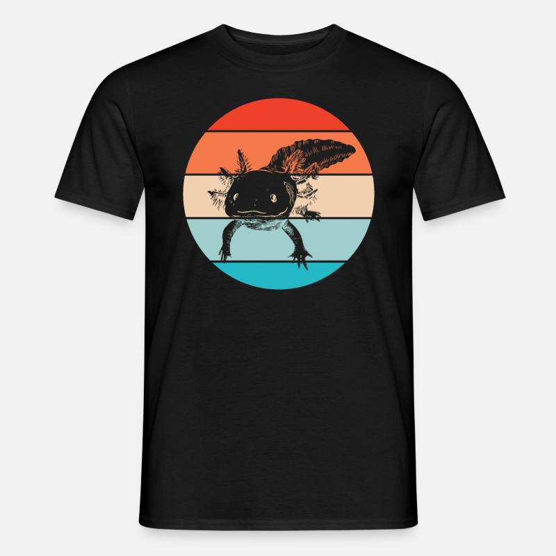 Axolotl Retro - Männer T-Shirt - Schwarz