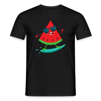 Wassermelone surfen Melone Sommer Obst Design - Männer T-Shirt - Schwarz - Vorne - AI Model Male 178 light (178cm)