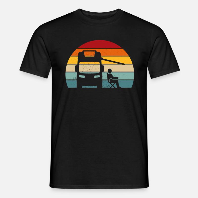 retro motorhome camper - Männer T-Shirt - Schwarz