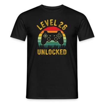 Level 26 unlocked T-Shirt level 26 complete - Männer T-Shirt - Schwarz - Vorne - AI Model Male 178 light (178cm)