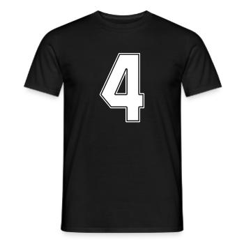 4 years jersey number 4 - Men's T-Shirt - black - Front - AI Model Male 178 light (178cm)
