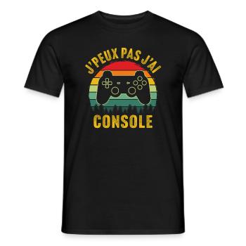 j'peux pas j'ai console t-shirt gamer - T-shirt homme - noir - Devant - AI Model Male 178 light (178cm)