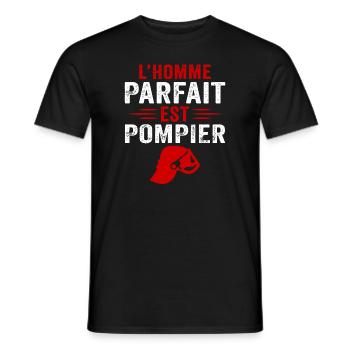l'homme parfait est pompier t-shirt sapeur-pompier - T-shirt homme - noir - Devant - AI Model Male 178 light (178cm)