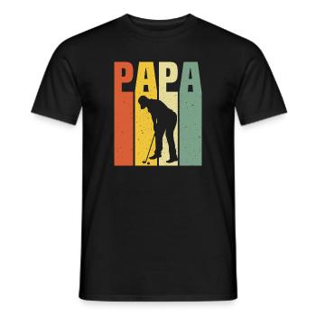 retro papa golfer golfer dad t-shirt golf dad - Männer T-Shirt - Schwarz - Vorne - AI Model Male 178 light (178cm)