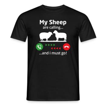 meine Schafe rufen und ich muss gehen - Männer T-Shirt - Schwarz - Vorne - AI Model Male 178 light (178cm)