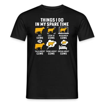 Dinge, die ich in meiner Freizeit mache Kühe lustige Kuh - Männer T-Shirt - Schwarz - Vorne - AI Model Male 178 light (178cm)