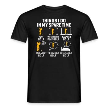 Dinge, die ich in meiner Freizeit mache, spiele Golf - Männer T-Shirt - Schwarz - Vorne - AI Model Male 178 light (178cm)
