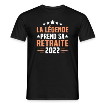 La légende prend sa retraite 2022 cadeau retraité - T-shirt homme - noir - Devant - AI Model Male 178 light (178cm)