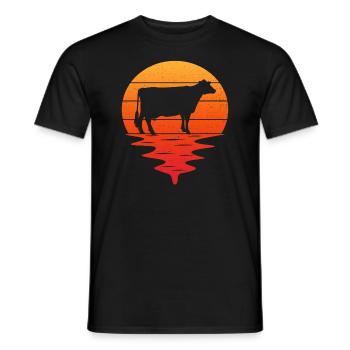 Retro t-shirt vache vaches - T-shirt homme - noir - Devant - AI Model Male 178 light (178cm)