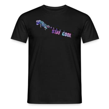 stay cool,echse,reptil,leguan,bunt - Männer T-Shirt - Schwarz - Vorne - AI Model Male 178 light (178cm)