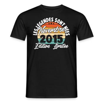 Cadeau Les légendes sont nées en Novembre 2015 - T-shirt homme - noir - Devant - AI Model Male 178 light (178cm)