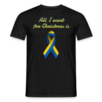 Ukraine Paix Souhait de Noël - T-shirt homme - noir - Devant - AI Model Male 178 light (178cm)
