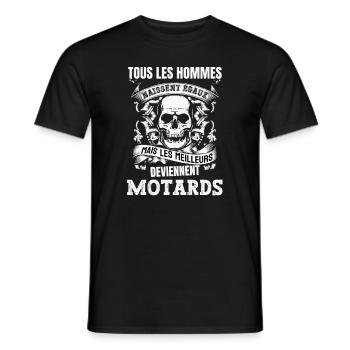 les meilleurs deviennent motards - T-shirt homme - noir - Devant - AI Model Male 178 light (178cm)