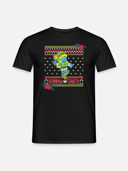 De Smurfen Smurfette Hurrah For Santa - Mænd T-shirt - sort