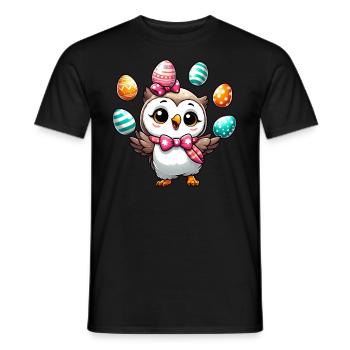 Jonglerie hibou oeuf de Pâques - T-shirt homme - noir - Devant - AI Model Male 178 light (178cm)