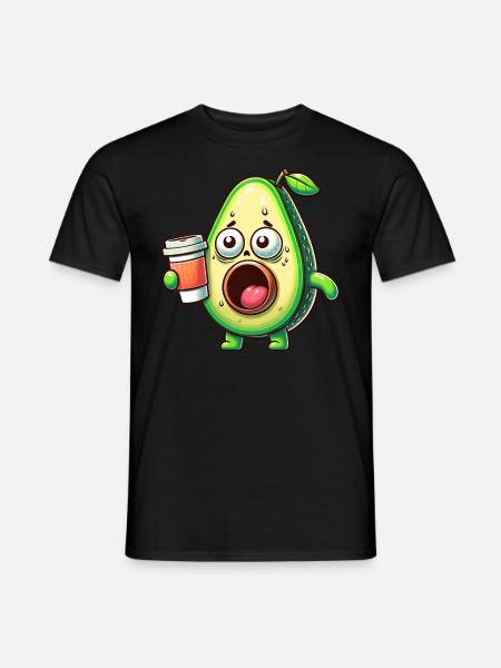 Avocado with Coffee Caffeine Shock - Men's T-Shirt - black