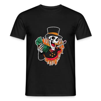 Skull guitar skull music instruments - Men's T-Shirt - black - Front - AI Model Male 178 light (178cm)