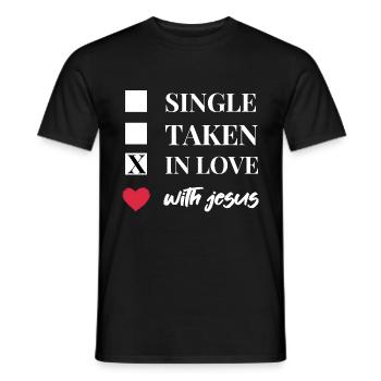 Célibataire Amoureux de Jésus | Des vêtements chrétiens ! - T-shirt homme - noir - Devant - AI Model Male 178 light (178cm)