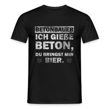 Betonbauer - ich gieße Beton, du bringst mir Bier - Männer T-Shirt - Schwarz - Vorne - AI Model Male 178 light (178cm)