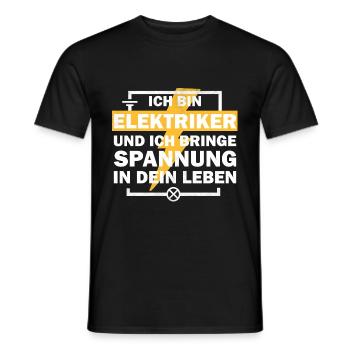 Elektriker - Ich bringe Spannung in dein Leben - Männer T-Shirt - Schwarz - Vorne - AI Model Male 178 light (178cm)