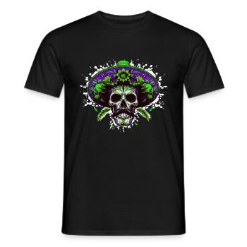Mexican Skull - Men's T-Shirt - black - Front - AI Model Male 178 light (178cm)