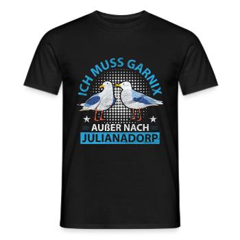 Julianadorp Niederlande Strand Möwen - Männer T-Shirt - Schwarz - Vorne - AI Model Male 178 light (178cm)