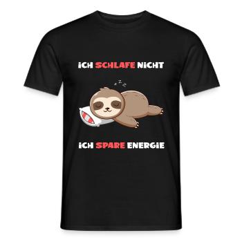 Ich schlafe nicht ich spare Energie Faultier - Männer T-Shirt - Schwarz - Vorne - AI Model Male 178 light (178cm)