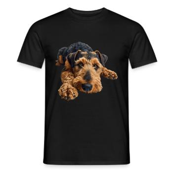 Airedale Terrier - T-shirt homme - noir - Devant - AI Model Male 178 light (178cm)