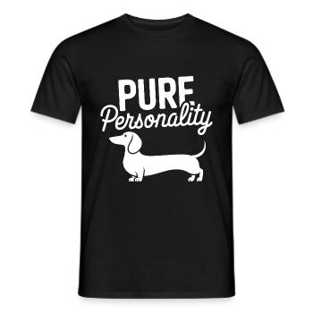 Dackel ist pure Persönlichkeit Dackelsilhouette - Männer T-Shirt - Schwarz - Vorne - AI Model Male 178 light (178cm)