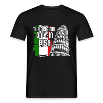 Schiefe Turm von Pisa Spruch Italien - Männer T-Shirt - Schwarz - Vorne - AI Model Male 178 light (178cm)