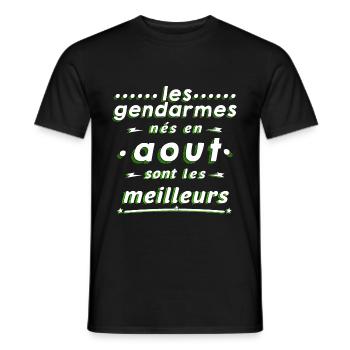 GENDARME DE AOÛT CADEAU ANNIVERSAIRE HUMOUR - T-shirt homme - noir - Devant - AI Model Male 178 light (178cm)