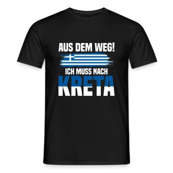 Aus dem Weg Kreta Griechenland Urlaub - Männer T-Shirt - Schwarz - Vorne - AI Model Male 178 light (178cm)