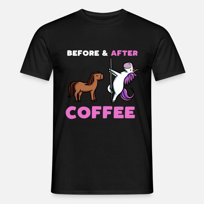 Before Coffee After Coffee - Männer T-Shirt - Schwarz