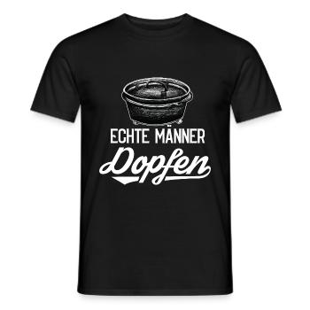 Dutch Oven Dopfen BBQ Feuertopf - Männer T-Shirt - Schwarz - Vorne - AI Model Male 178 light (178cm)