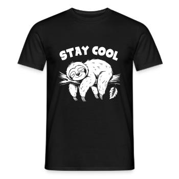 Lustiges Faultier bleib cool das ist wichtig - Männer T-Shirt - Schwarz - Vorne - AI Model Male 178 light (178cm)
