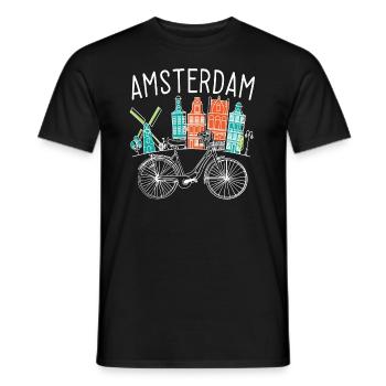 Vélo d'Amsterdam - T-shirt homme - noir - Devant - AI Model Male 178 light (178cm)