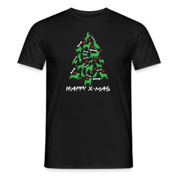 Joyeux Noël chien arbre de Noël - T-shirt homme - noir - Devant - AI Model Male 178 light (178cm)