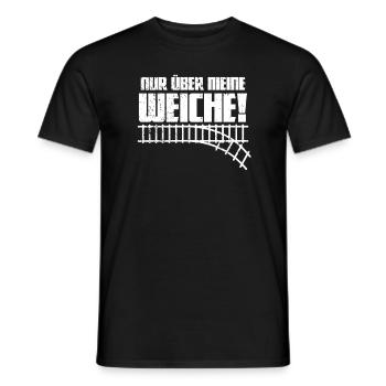 Nur über meine Weiche für Eisenbahner & Schaffner - Männer T-Shirt - Schwarz - Vorne - AI Model Male 178 light (178cm)