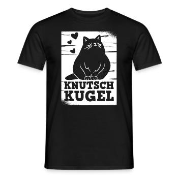 Knutschkugel dicke Perserkatze für Katzenfreunde - Männer T-Shirt - Schwarz - Vorne - AI Model Male 178 light (178cm)