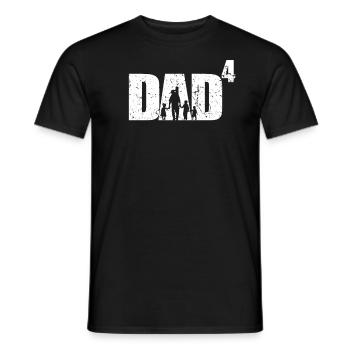 Dad hoch 4 Vater mit 4 Kindern vierfacher Papa - Männer T-Shirt - Schwarz - Vorne - AI Model Male 178 light (178cm)