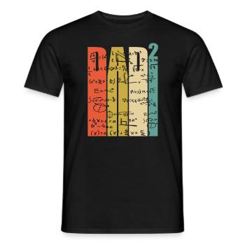 Dad to the power of 2 two time dad math teacher gift - Men's T-Shirt - black - Front - AI Model Male 178 light (178cm)