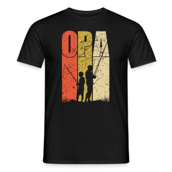Opa und Enkel Angler Geschenke Angeln Opa - Männer T-Shirt - Schwarz - Vorne - AI Model Male 178 light (178cm)
