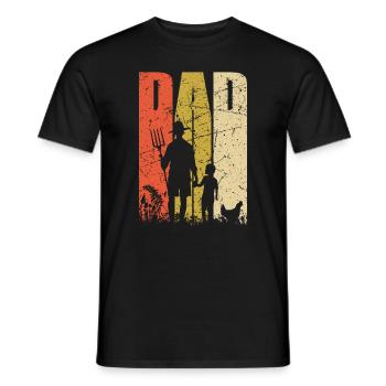 Farmer Gifts for Men : Dad and Son - Men's T-Shirt - black - Front - AI Model Male 178 light (178cm)