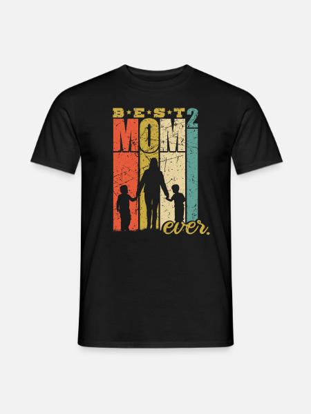 Best Mom ever zweifache Mutter Mama 2 Kinder - Männer T-Shirt - Schwarz