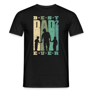 Papa Shirt zwei Söhne zweifacher Vater Geschenk - Männer T-Shirt - Schwarz - Vorne - AI Model Male 178 light (178cm)