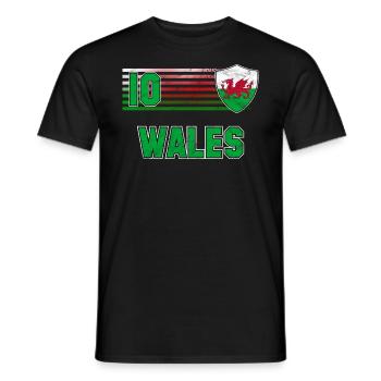 Wales Football Team - Men's T-Shirt - black - Front - AI Model Male 178 light (178cm)