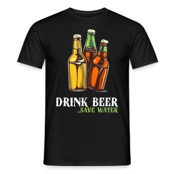 Buvez de la bière - T-shirt homme - noir - Devant - AI Model Male 178 light (178cm)
