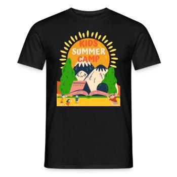 Aventure de camp d’été pour enfants mignons vacances d’été 2024 - T-shirt homme - noir - Devant - AI Model Male 178 light (178cm)